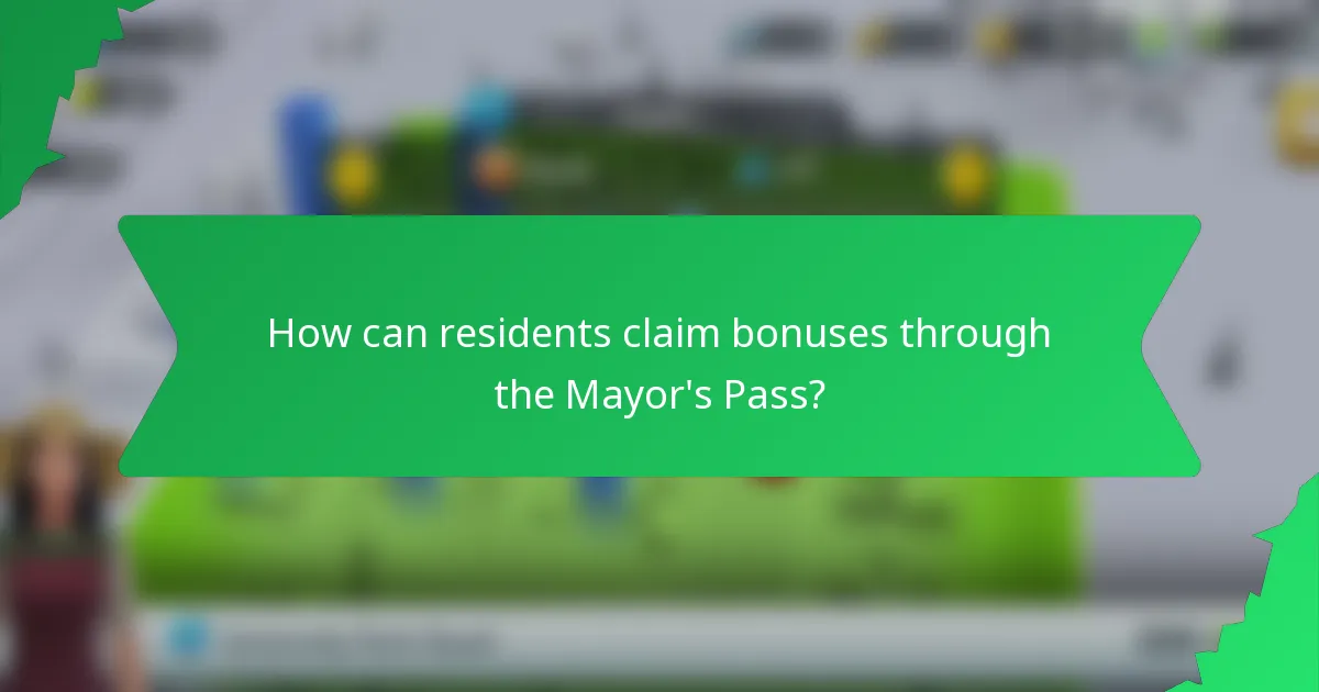 How can residents claim bonuses through the Mayor's Pass?