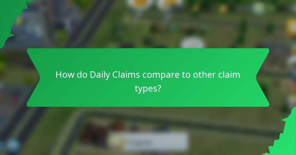 How do Daily Claims compare to other claim types?