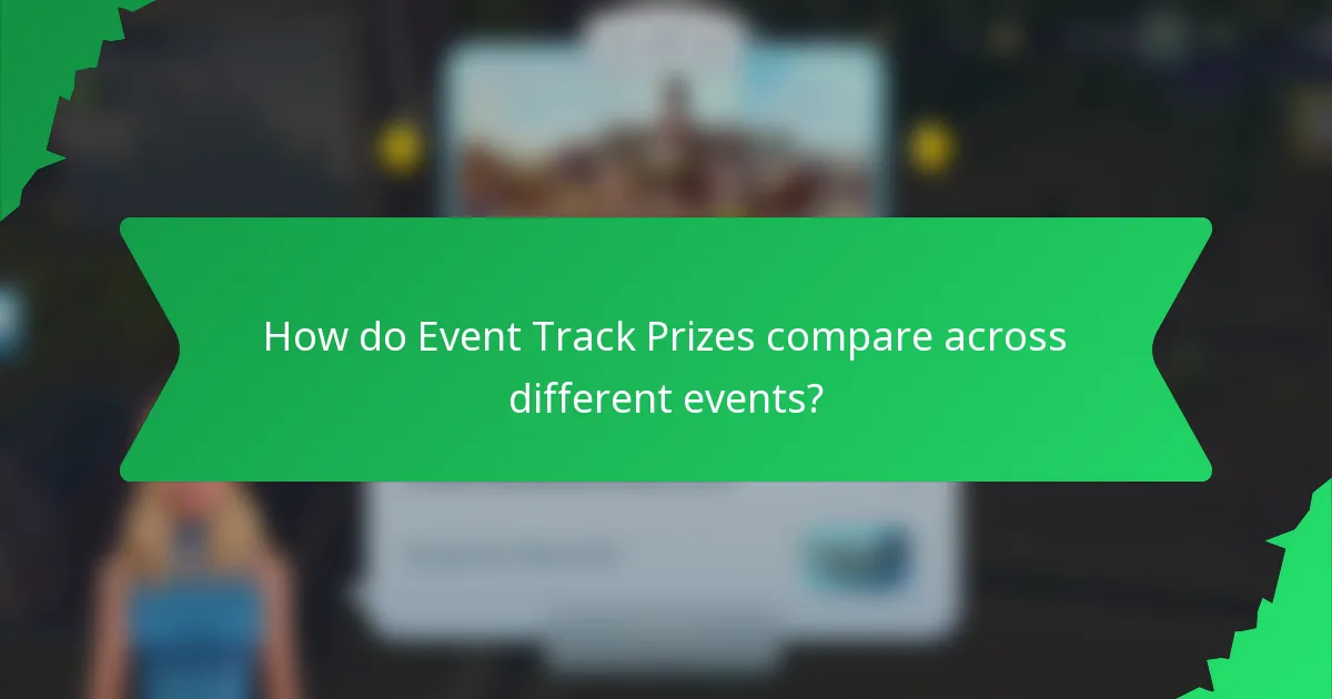 How do Event Track Prizes compare across different events?