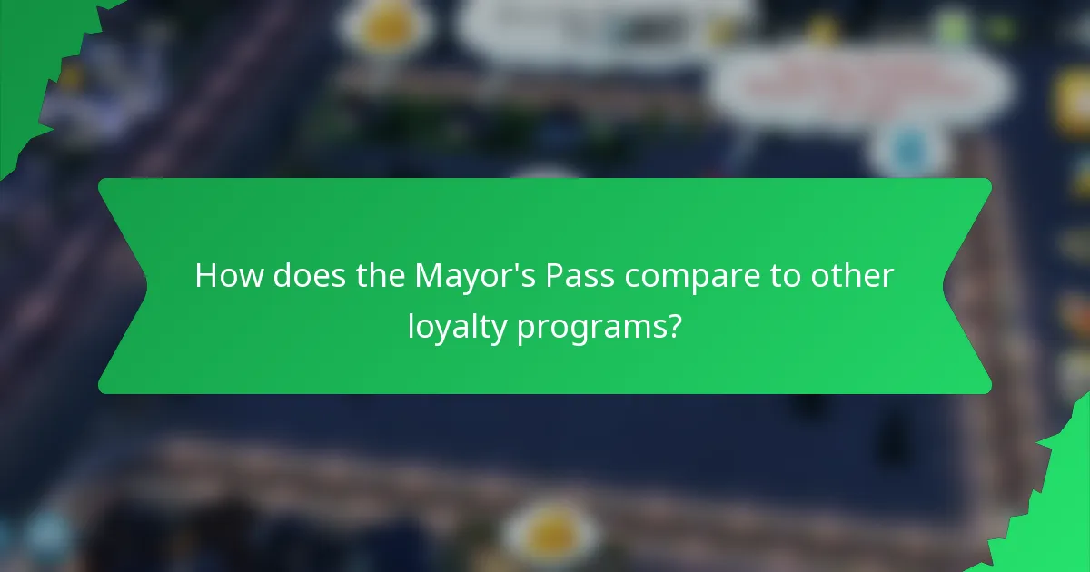 How does the Mayor's Pass compare to other loyalty programs?