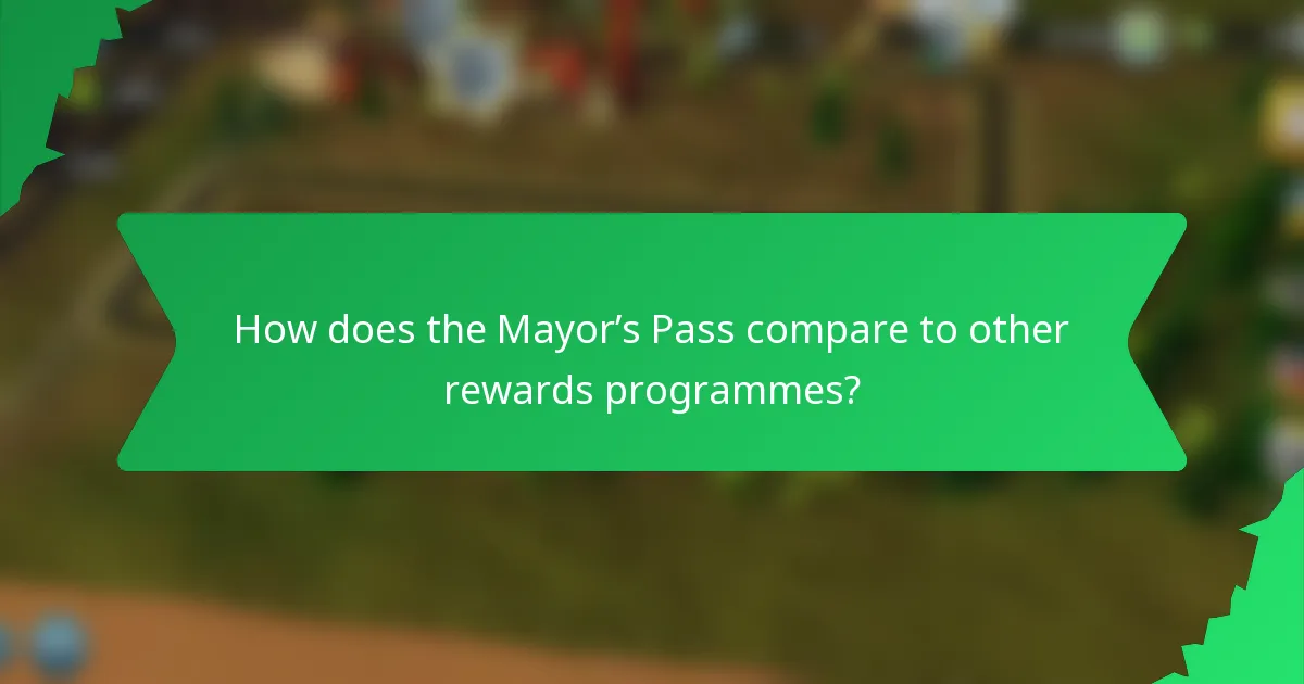 How does the Mayor's Pass compare to other rewards programmes?