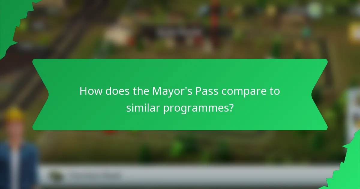 How does the Mayor's Pass compare to similar programmes?