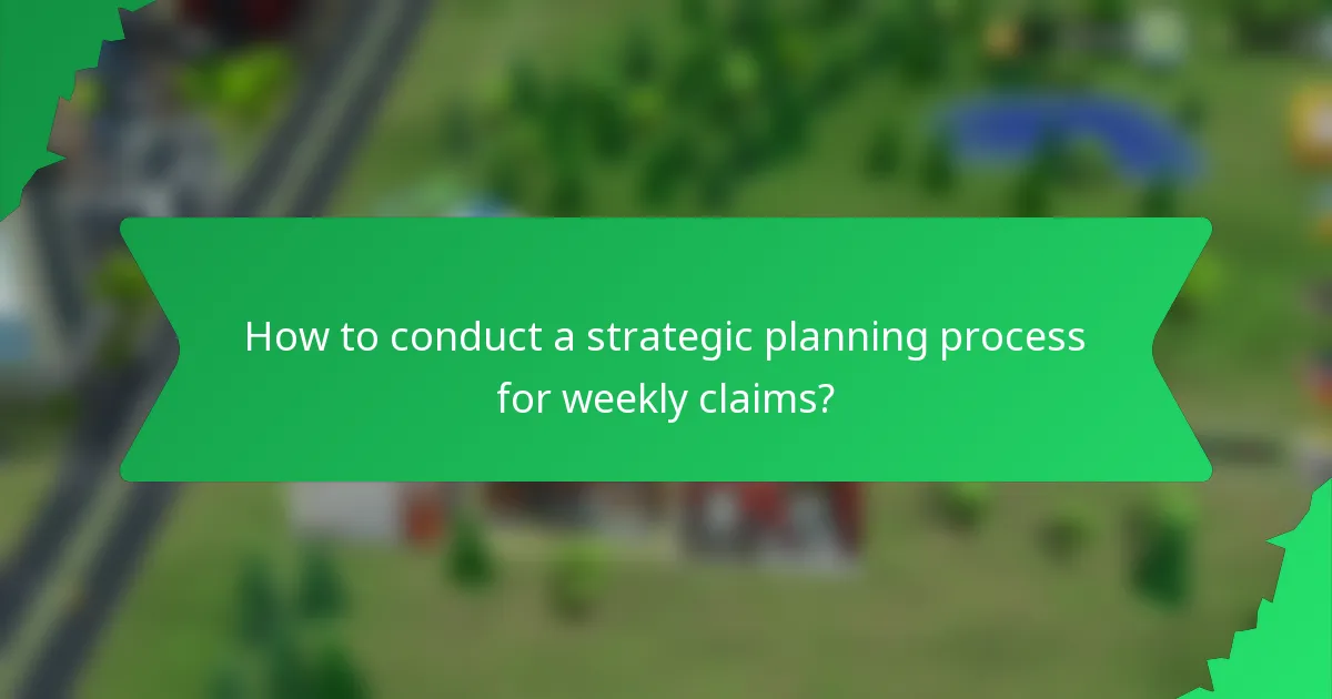 How to conduct a strategic planning process for weekly claims?