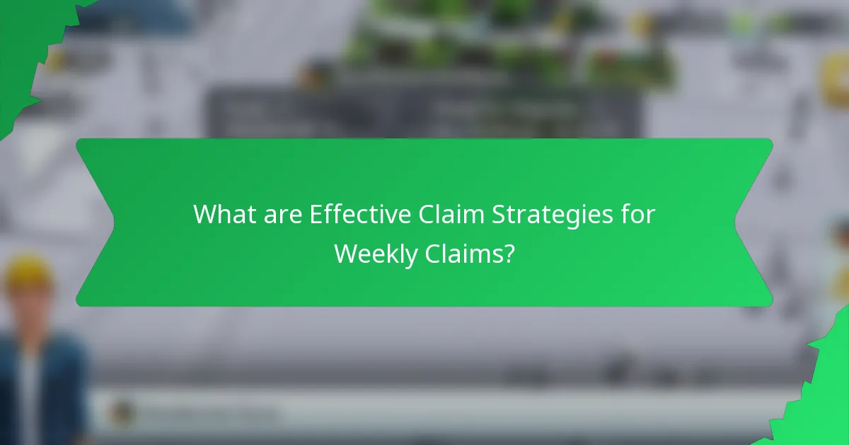 What are Effective Claim Strategies for Weekly Claims?