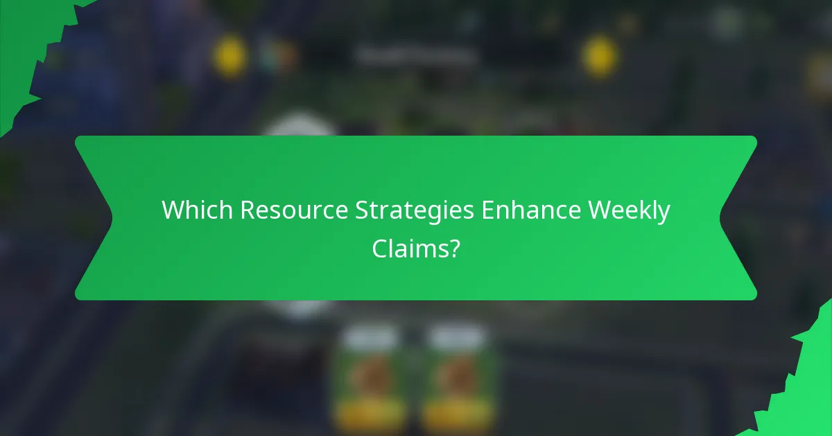 Which Resource Strategies Enhance Weekly Claims?