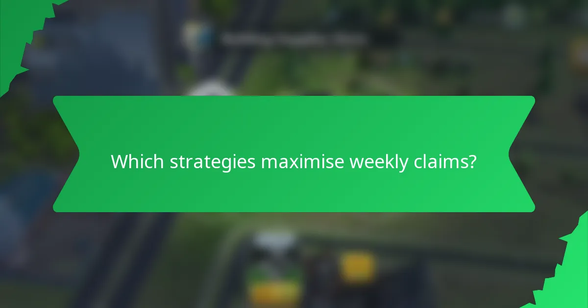 Which strategies maximise weekly claims?